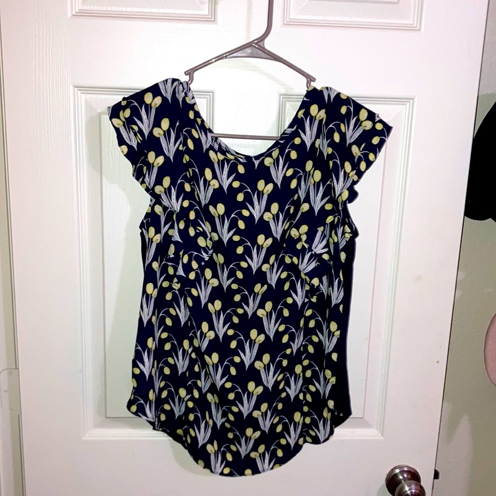 LOFT Navy Blouse - Medium